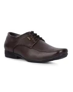Liberty Fortune UVL-33 Lacing Derby Shoes For Men With PVC Sole | Comfortable & Lightweight | Cushioned Footbed | Durable, Stylish & Trendy Design | Padded Foam Insole | Formal Footwear (Brown - 40EU)