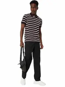 Max Men's Half Sleeves Regular Fit Striped Polo T-Shirt