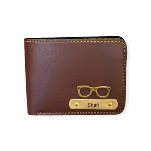 NAVYA ROYAL ART Leather Wallet for Men and Boys Customized Wallet Customised Gifts for Men | Personalized Wallet with Name & Charm Purse (Brown 05)