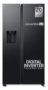 Samsung 633 L 2 Star Automatic Convertible 5 In 1 Digital Inverter Side By Side Refrigerator, (RS78CG8543B1HL, Black DOI) price in India.