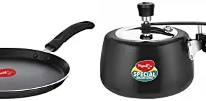 Pigeon by Stovekraft Hard Anodised Aluminium Inner Lid Cooker - 3 Litre with Induction Base (Contura), medium & Special Non-Stick Aluminium Flat Tawa (27cm) price in India.