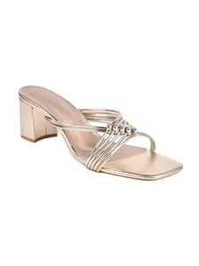 TRYME Casual and Classy Block Heel Light Weight Comfortable & Trendy Strappy Party Heels for Girls & Women