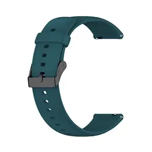 20MM Classic Silicon Watch Strap Compatible with TICWATCH 2 42MM/ WATCH E/CLASSIC (TEAL BLUE)
