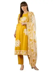 INDO ERA Women Pure Cotton Kurta Set with Dupatta | Festive Suit Set, 12177