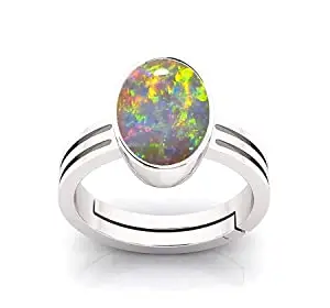 Akshita gems 12.00 Ratti 11.25 Carat Australian Opal Ring Original Certified White Opal Gemstone Ring Lab Tested for Men and Women