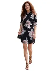 HELLCAT Tropical Teal Green Women Dress|New Trending Dress for Women|Western Short Sleeve Shirt