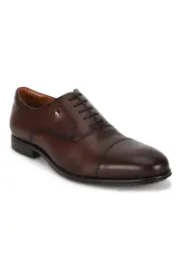 Louis Philippe Men Brown Leather Lace Up Shoes