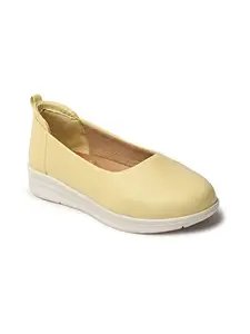 ICONICS Women Ballernia Shoes Colour- Yellow Size-UK 5
