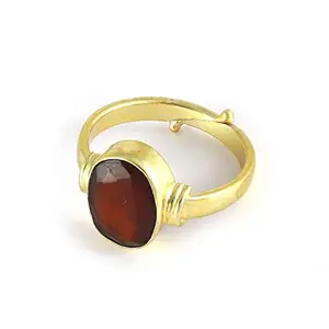Pranjal Gems JEWELS NATURAL HESSONITE 7.25 RATTI Panchdhatu RING For Unisex