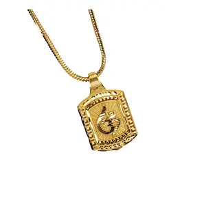 Small Om Religious Gold Plated Pendant With Chain Man For Women Gold-plated