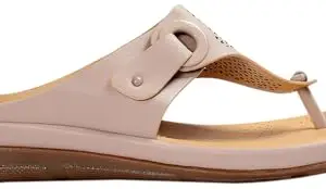 Max Women Laser-Cut Comfort Sandals,Nude,41