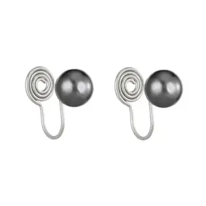 Via Mazzini No-Piercing Required Clip-On 8mm Pearl Ear Cuff Stud Earrings For Women And Girls (ER2518) 1 Pair