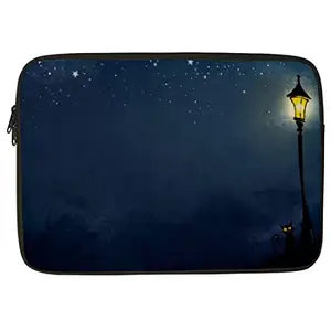 Crazyify Sky with Lamp Printed Laptop Sleeve/Laptop Case Cover/Laptop Bag (11-15.6 inch) with Shockproof & Waterproof Linen On All Inner Sides | MacBook/Laptop Sleeve for Men & Women