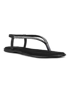 Inc.5 Womens Black Casual Open toe Flat Sandals