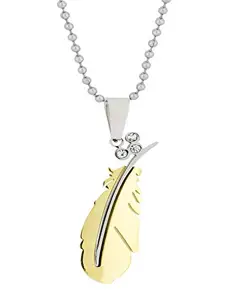 ZIVOM® Leaf 18K Gold Rhodium 316L Surgical Stainless Steel Pendant Chain Necklace Women Girls Gift