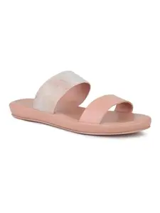 Inc.5 Womens Peach Casual Solid Open Toe Slip-On Flats