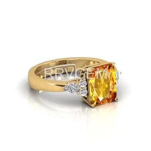 MBVGEMS Citrine ring 6.25 Ratti / 6.00 Carat sunela ring Handcrafted Finger Ring With Beautifull Stone sunela ring Gold Plated for Men and Women