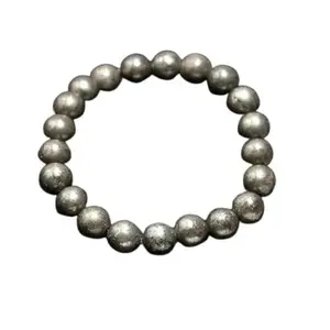 Natural Pyrite Bracelet for Men and Women | Authentic 8 mm Round Beads | Protective Bracelet for Warding Off Negative Energy