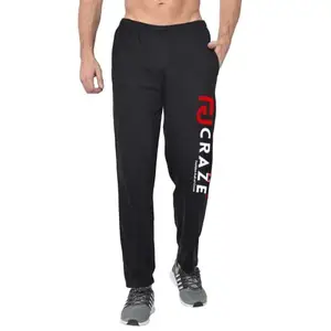 RJ Craze Men's Regular Fit Track Pants, Black