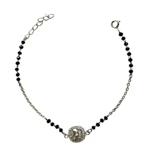 GAAYU GEMS Oval Zircon Stone Pure Silver Mangalsutra Bracelet | Well stamped with 925 | Silver Jewellery for Women | Stylish Bracelet | Gift for Wife