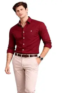Pixie Fashion Men's Classic Business Dress Shirt, Long Sleeve, Professional Wear, Button-Down Collar
