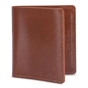 LOUIS STITCH Tan Spanish Leather Wallet for Men | Genuine Leather Bifold Wallet Purse with 6 Card Slots, 1 Cash Compartment | RFID Protected Minimalist Slim Purse (LSWL-02-BSCLTN-100)