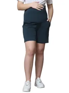 Well Kpet Women's Loose Fit High-Rise Lycra Shorts – Teal Green