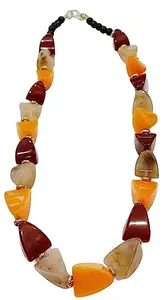 Fashion Beach Tibetan Style Triangle Shape Chemical Resin Beads Ethnic Trendy Boho Necklace (Multi2)