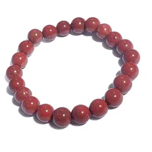 Blissaturn Blissaturn Natural Red Jasper Stones 8mm Round Beads Bracelet for Grounding | Reiki & Crystal Healing (Women)