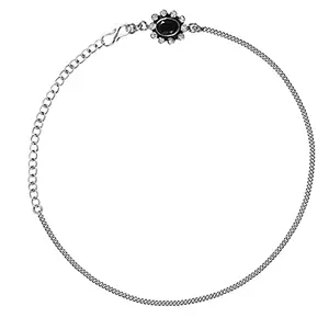 GIVA AVNI 925 Oxidised Silver Sunshine Anklet, (Single) Gifts for Girlfriend, Gifts for Women & Girls| With Certificate of Authenticity and 925 Stamp | 6 Month Warranty*