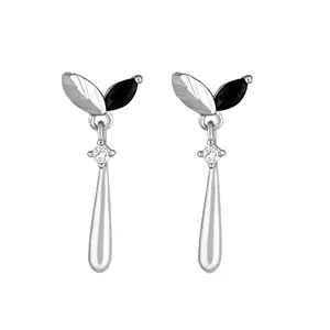 GIVA 925 Silver Silver Dual Tone Dangle Earrings | Gifts for Girlfriend, Gifts for Women and Girls | With Certificate of Authenticity and 925 Stamp | 6 Month Warranty*