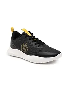 CULTSPORT cultsportone Harerun Men Running Shoes (CS700174UK9, Black & Yellow, Size : 9UK)