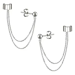 Via Mazzini No-Tarnish No-Fading Chains Medley Ear Cuff Earrings For Women And Girls (ER2020) 1 Pair