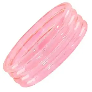 STYOLLO Viral Plain Transparent Glass Kada Set For Women & Girls | Kanch Kada For Girls | Daily Ethnic Traditional Jewelry | Glossy Classic Fashion Kangan For Wedding, Festive & Parties - Set Of 4