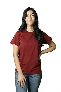 TURBAN TEE Plain Women's Cotton Plain Tshirt | Regular Fit Half Sleeve Pure Cotton Tee