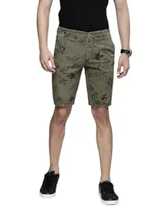 The Indian Garage Co Men Slim Fit Solid Mid-Rise Chino Shorts