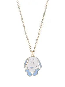 Viraasi Gold Plated Enamel Puppy Pendant for Women and Girls - Gift for Her