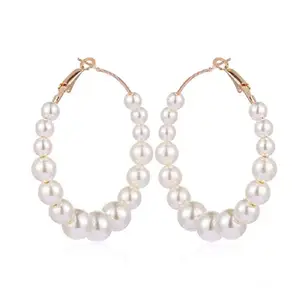 Total Fashion Hoop/loop Dangle Drop Earrings for Women & Girls(Golden)