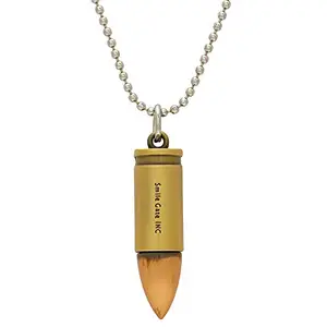 Memoir heavy Brass, Exact Replica Real Bullet shape and size, Fashion chain pendant necklace
