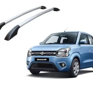 AASHIRWAD Car Roof Rails (in Fiber) in Sturdy Curve Design (Customized for Car) Compatible with, Maruti Suzuki WagonR for Year 2019-2023 Models (Set of 2 Pieces) - Silver with Black in Dual Color