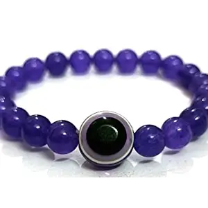 ASTROGHAR Evil Eye Purple onyx Lucky Protection Charm Crystal Bracelet For Men & Women