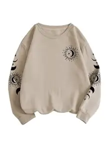 Tagas Women's Sun & Moon Print Sweatshirt || Sweatshirt for Women ||Womens Winters WEAR || (WSS-22)