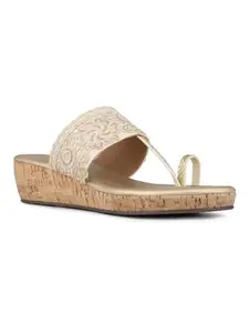 Inc.5 Womens Beige Party Wear Solid Round Toe Heels