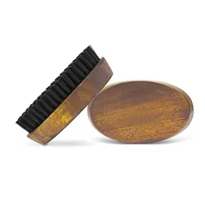 Tandem MEN 100% Boar Bristle Beard Brush for Men | Premium Hand-Crafted Wood Handle & Ideal for Daily Beard Care (Set Of 1) (11 x 5.5 cm)