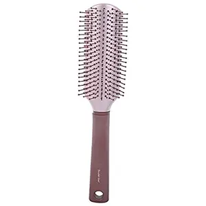 Scarlet Line Professional Ladies 9 Row 2 Tone Large Flat Smoothing n Styling Hair Brush with Plastic Handle for Men n Women_Copper Color