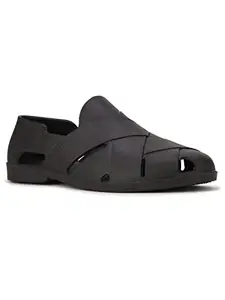 BATA Men's Pluto Black Sandal-8 Kids UK (8626920)