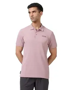 TECHNOSPORT Men's Slim Fit Striped Half Sleeve Active Out Matpiq Polo T-Shirt for Gym, Sports & Regular Use