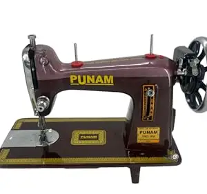 PUNAM Link Model Umbrella Sewing Machine | Ideal Sewing Machine For Home | Tailoring, Crafts, And Everyday Use (Brown-Double) (Head Only)