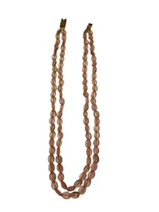 Yash Gems and Jewellers Brown Crystal Beads Necklace Gemstone Oval Shape Beads 2 Layer Necklace Women for Girl Jewellery