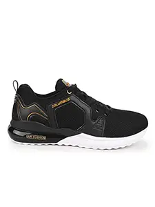 Columbus Comfortable,Gymwear,Mens Running Sports Shoes (Black Gold, 6UK)
